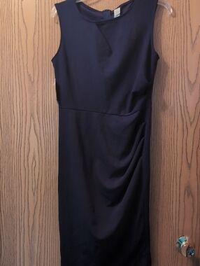Classic Sleeveless Navy Sheath Dress